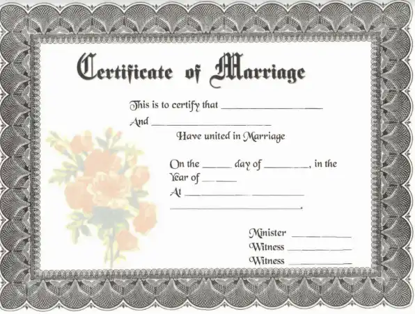 Legal Documents for Marriage